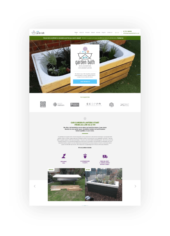 Up THe Garden Bath Website Design And Development